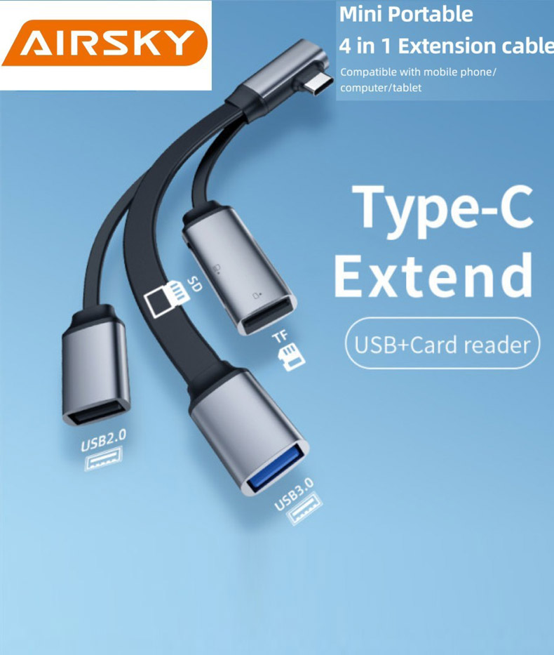 Type-C to USB HUB+Card Reader
